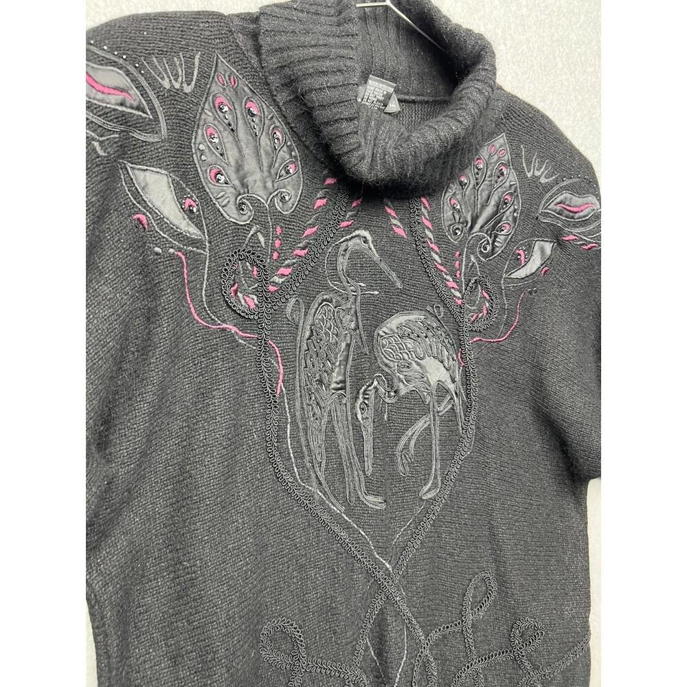 80s Vintage Silk Lambswool Angora Turtle Neck Knitted Sweater Crane Womens Sz S - Picture 5 of 12